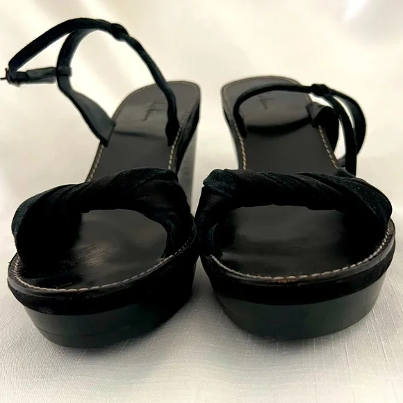 Cole Haan / Nike Air / Satin & Leather Black Wedge / πHPπ - Picture 5 of 12